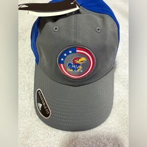 Kansas JayHawks Adidas Gray and Blue Cap with KU Logo